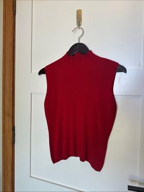 Danier Sleeveless Mock Neck Top - Red